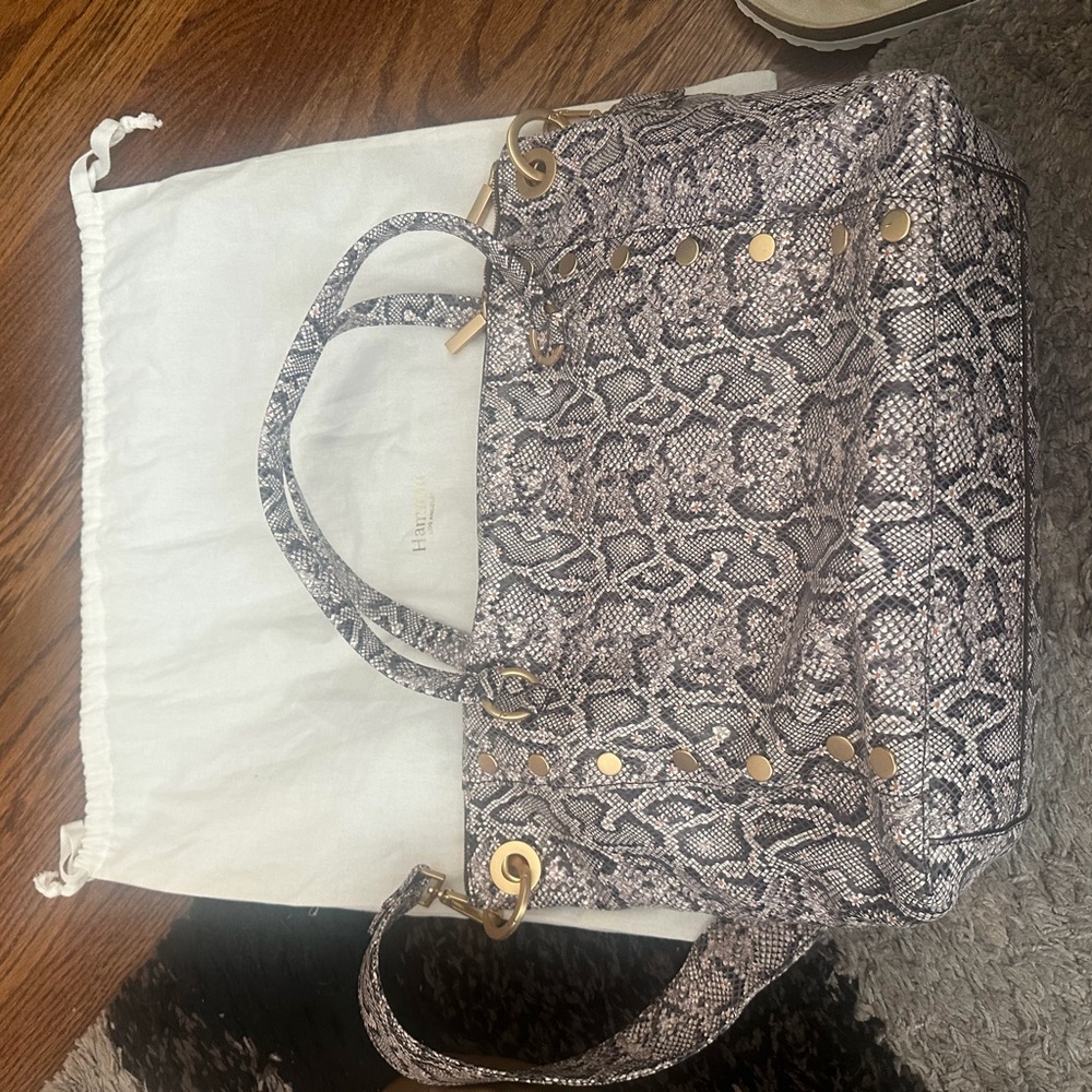 Hammitt Snake Print Tote with Gold Accents
